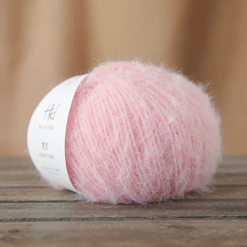 SHIKE Snow-Fluffy Multicolor Rainbow Yarn for Knitting&Crocheting.Soft Wool Acrylic Cotton Blended Yarn.Gradient Space-Dyed Air Yarn