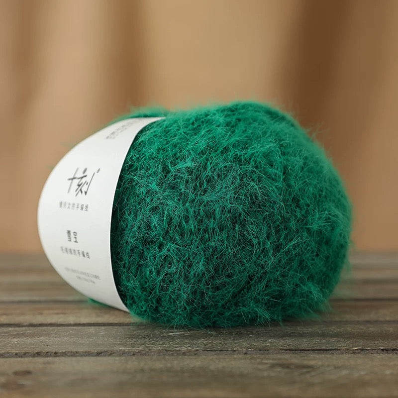 SHIKE Snow-Fluffy Multicolor Rainbow Yarn for Knitting&Crocheting.Soft Wool Acrylic Cotton Blended Yarn.Gradient Space-Dyed Air Yarn