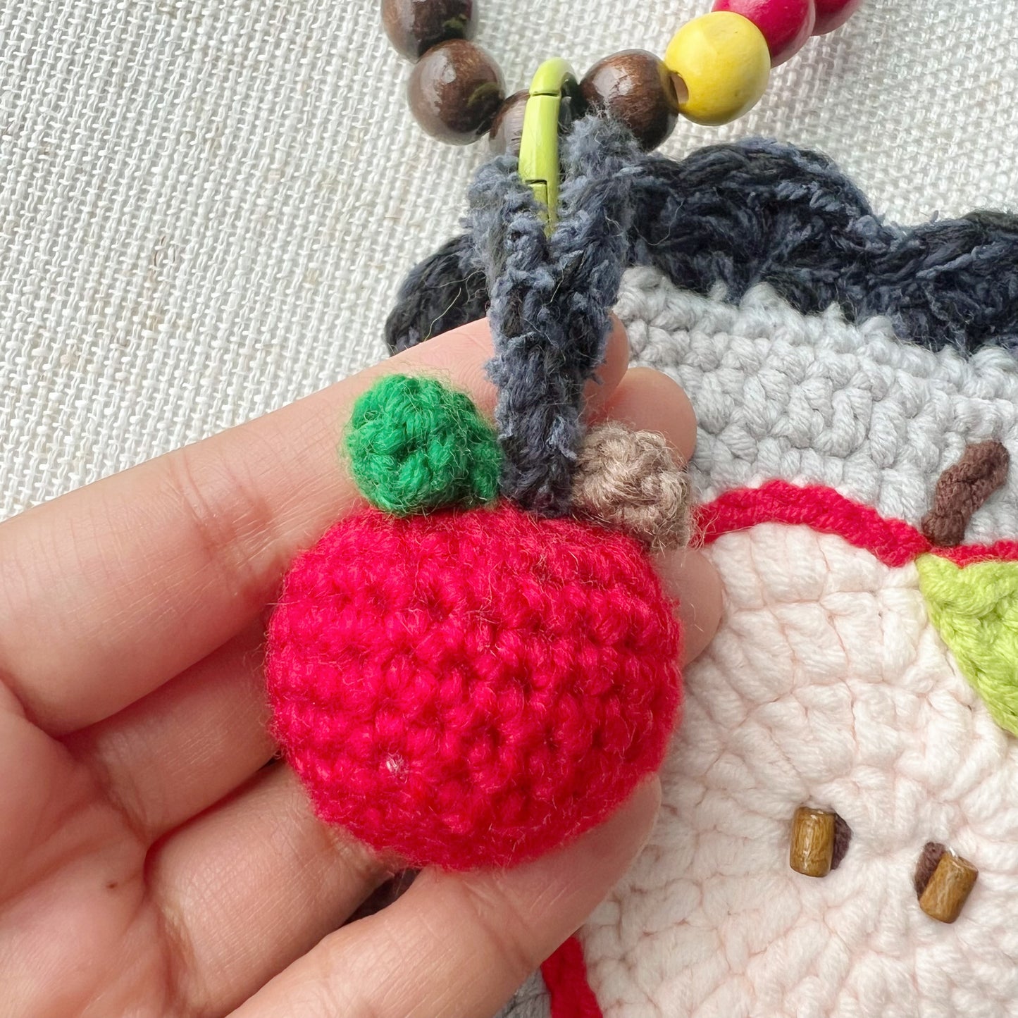 苹果祖母格 apple granny square shoulder bag