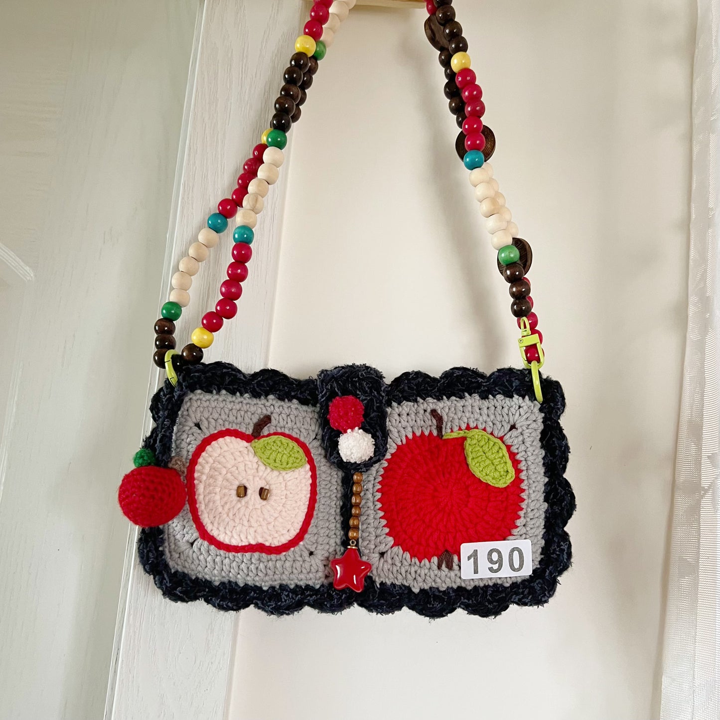 苹果祖母格 apple granny square shoulder bag