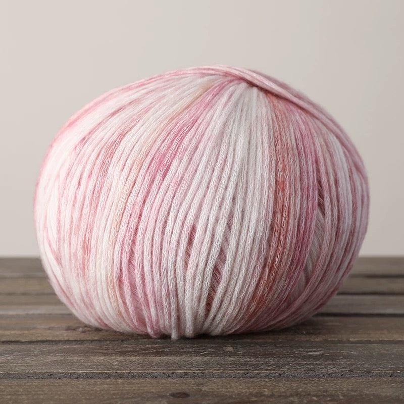 SHIKE Cloud-Cluster Multicolor Rainbow Yarn for Knitting&Crocheting.Soft Wool Acrylic Cotton Blended Yarn.Gradient Space-Dyed Air Yarn