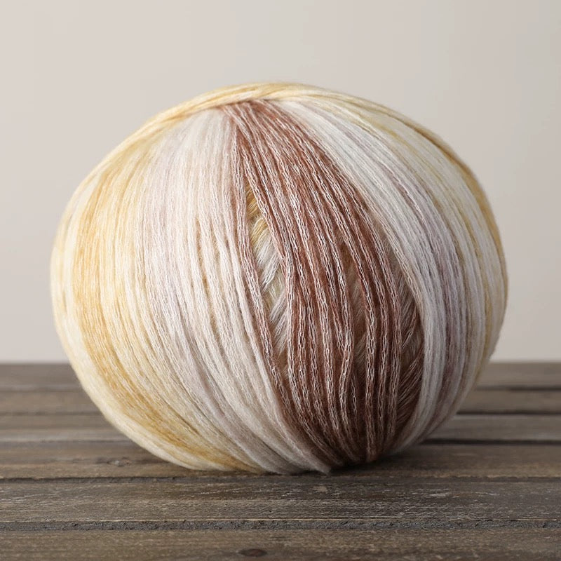 SHIKE Cloud-Cluster Multicolor Rainbow Yarn for Knitting&Crocheting.Soft Wool Acrylic Cotton Blended Yarn.Gradient Space-Dyed Air Yarn