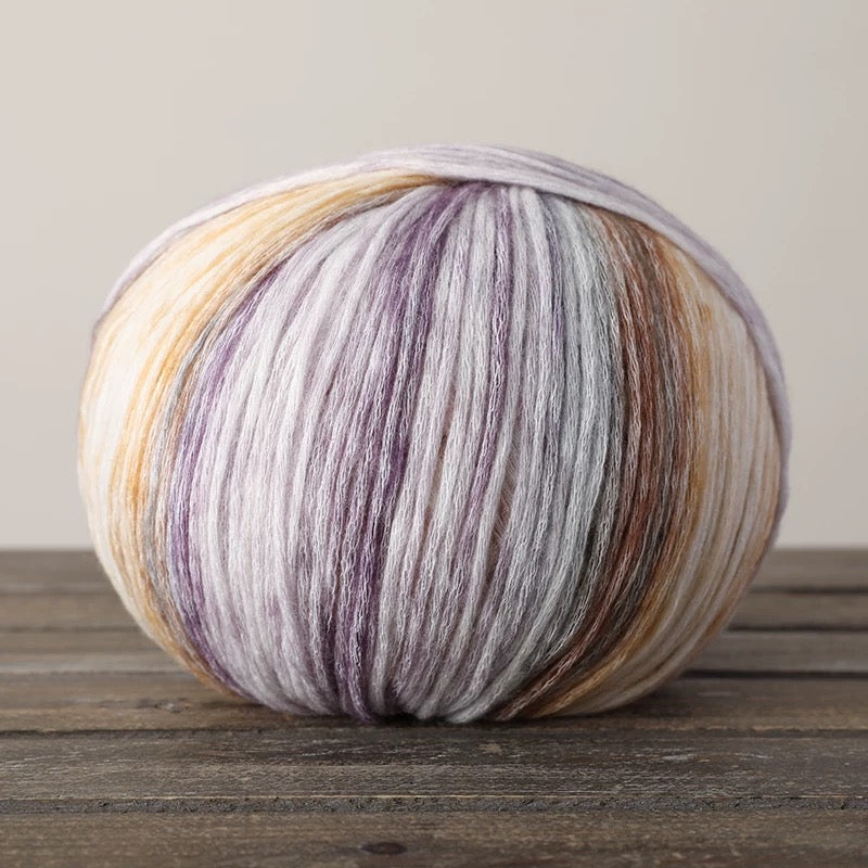 SHIKE Cloud-Cluster Multicolor Rainbow Yarn for Knitting&Crocheting.Soft Wool Acrylic Cotton Blended Yarn.Gradient Space-Dyed Air Yarn