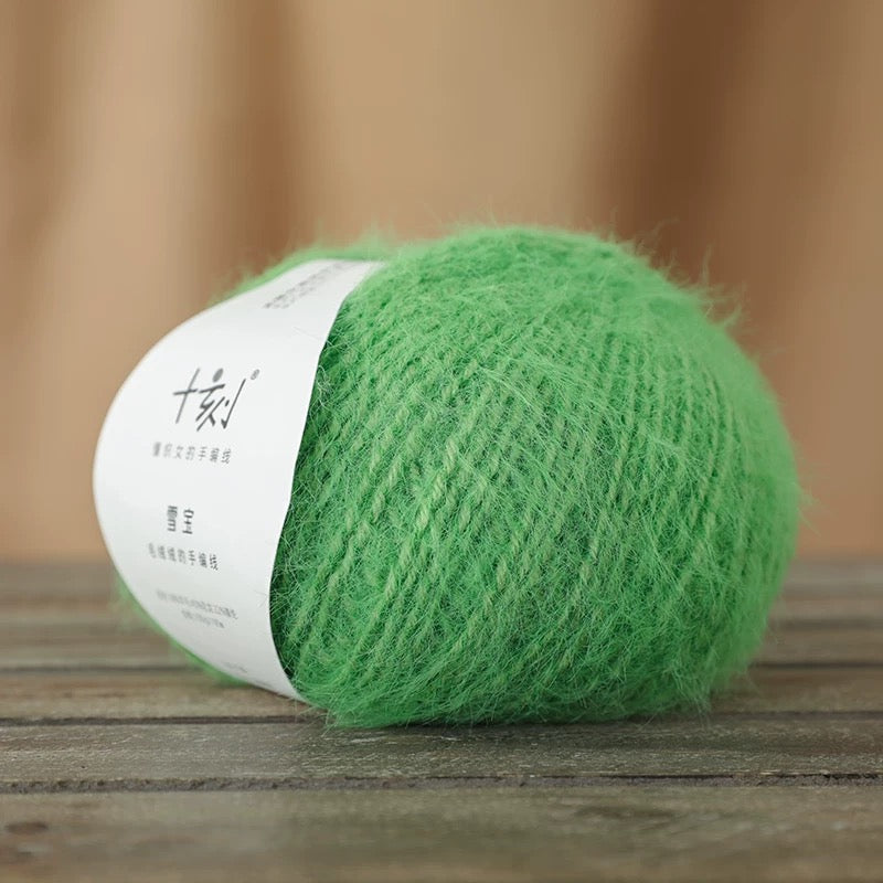 SHIKE Snow-Fluffy Multicolor Rainbow Yarn for Knitting&Crocheting.Soft Wool Acrylic Cotton Blended Yarn.Gradient Space-Dyed Air Yarn