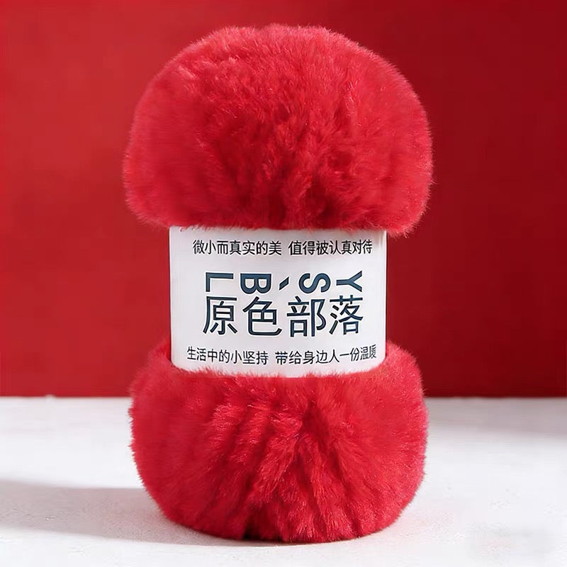 YSBL Chunky Faux Mink Fur Yarn – Soft Coral Fleece Yarn for Crochet and Knit DIY Scarves and Hats