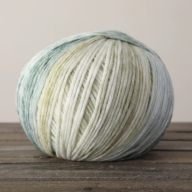 SHIKE Cloud-Cluster Multicolor Rainbow Yarn for Knitting&Crocheting.Soft Wool Acrylic Cotton Blended Yarn.Gradient Space-Dyed Air Yarn
