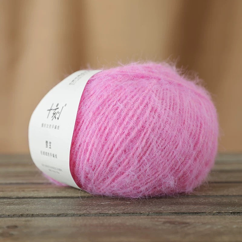 SHIKE Snow-Fluffy Multicolor Rainbow Yarn for Knitting&Crocheting.Soft Wool Acrylic Cotton Blended Yarn.Gradient Space-Dyed Air Yarn