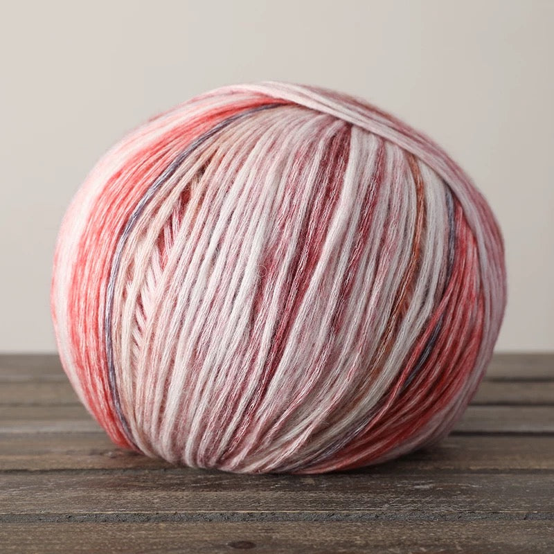 SHIKE Cloud-Cluster Multicolor Rainbow Yarn for Knitting&Crocheting.Soft Wool Acrylic Cotton Blended Yarn.Gradient Space-Dyed Air Yarn