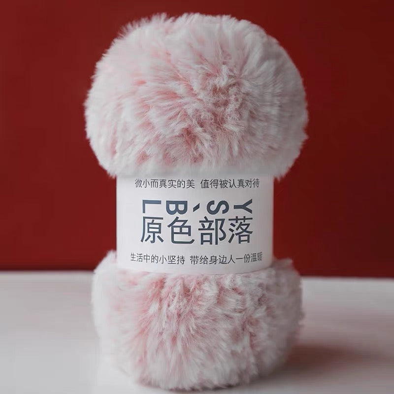 YSBL Chunky Faux Mink Fur Yarn – Soft Coral Fleece Yarn for Crochet and Knit DIY Scarves and Hats