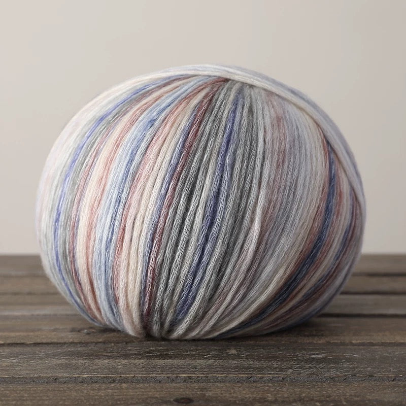 SHIKE Cloud-Cluster Multicolor Rainbow Yarn for Knitting&Crocheting.Soft Wool Acrylic Cotton Blended Yarn.Gradient Space-Dyed Air Yarn