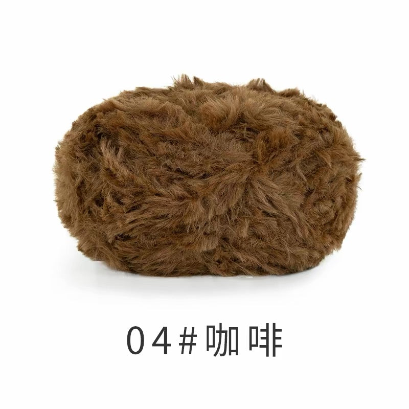 QZS Faux Fur Yarn – Soft Mink-Style Yarn for Crochet and Knit DIY Scarves and Hats