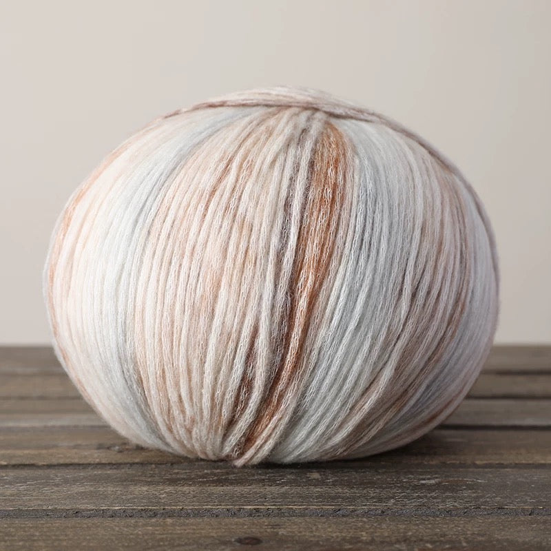 SHIKE Cloud-Cluster Multicolor Rainbow Yarn for Knitting&Crocheting.Soft Wool Acrylic Cotton Blended Yarn.Gradient Space-Dyed Air Yarn