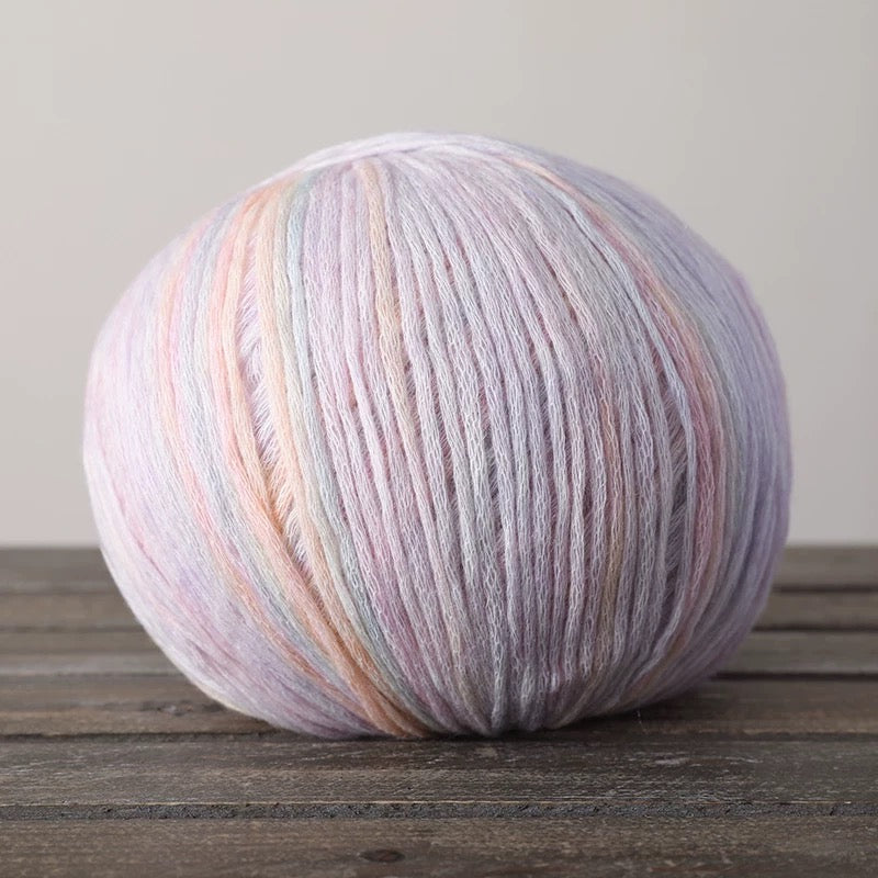 SHIKE Cloud-Cluster Multicolor Rainbow Yarn for Knitting&Crocheting.Soft Wool Acrylic Cotton Blended Yarn.Gradient Space-Dyed Air Yarn