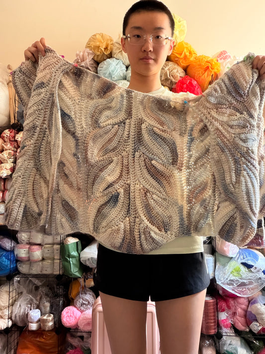 Curly cardigan  -How to enjoy yarn playground