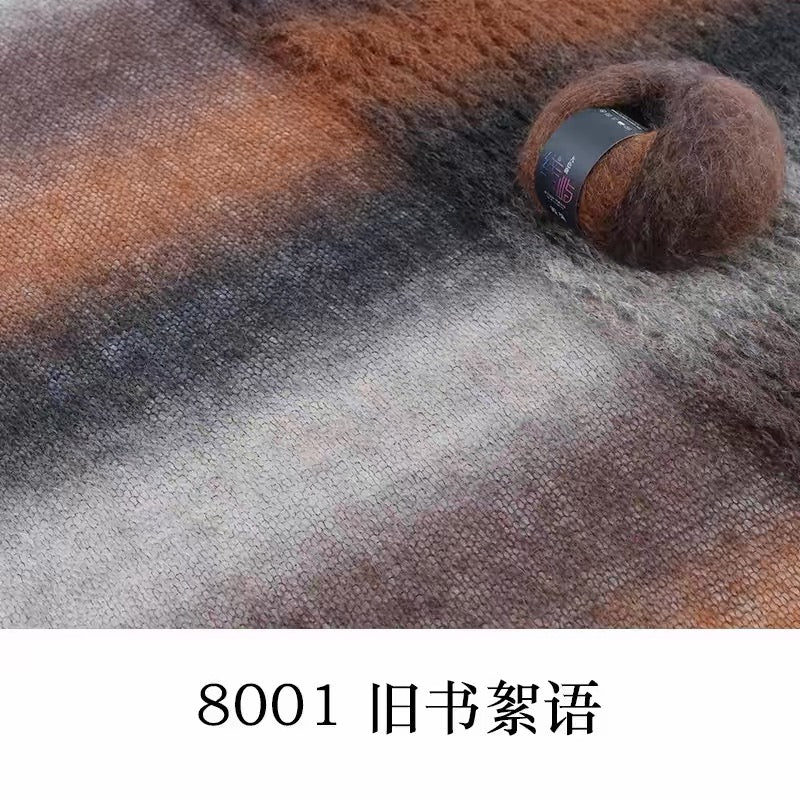 XYXR Soft Gradient Mohair Yarn – Variegated Yarn for Crocheting and KnittingShawls, Cardigans and Garments