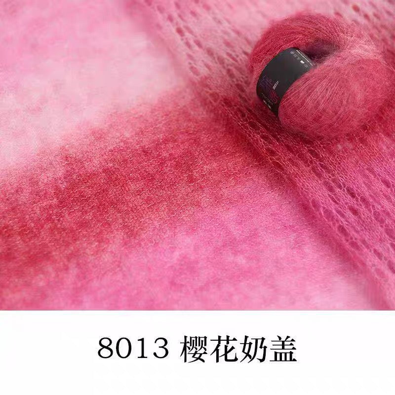 XYXR Soft Gradient Mohair Yarn – Variegated Yarn for Crocheting and KnittingShawls, Cardigans and Garments