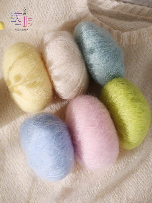 XYXR Soft Fluffy Mohair Yarn – Fine Yarn for Crocheting and Knitting Scarves and Garments