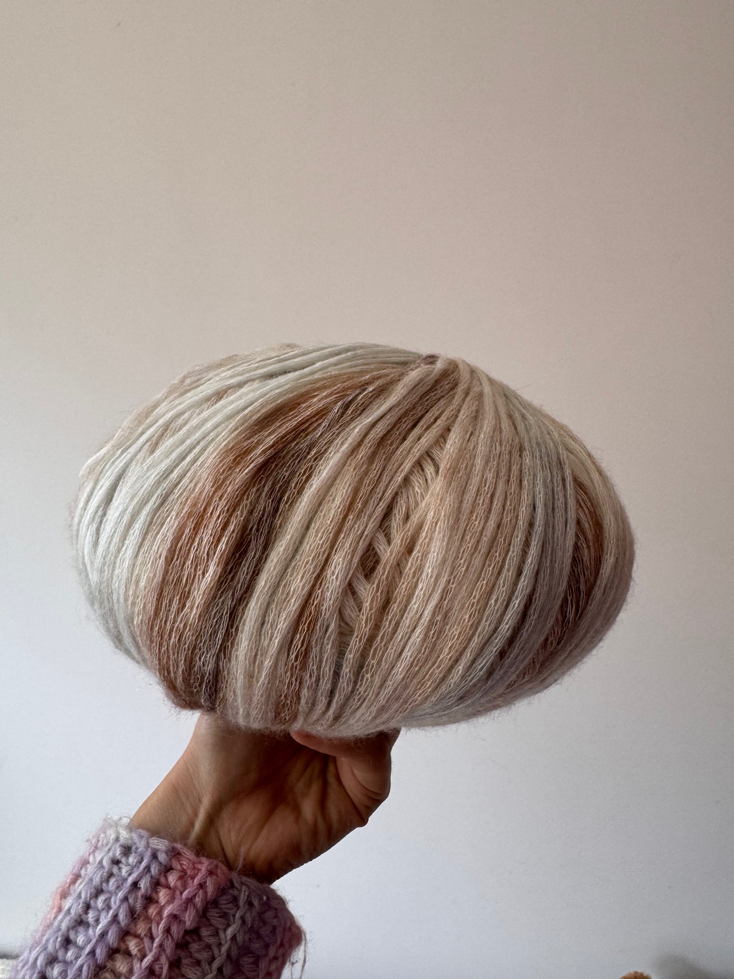 SHIKE Cloud-Cluster Multicolor Rainbow Yarn for Knitting&Crocheting.Soft Wool Acrylic Cotton Blended Yarn.Gradient Space-Dyed Air Yarn